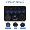 ⁦5 Gang 8 Gang Button Rocker Toggle Switch Panel Usb Control For Car Truck Marine Boat RV ATV UTV Camper Caravan Circuit Breaker⁩ - الصورة ⁦3⁩