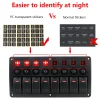 ⁦24V 12V Switch Panel 8 Buttons Car Lights Toggle Breaker Fuse Case Indicator Caravan Accessories For Boat Truck Trailer Marine⁩ - الصورة ⁦3⁩