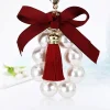 ⁦Fashion Pearl Tassel Keychains Beautiful Bow Key Chain For Womens Girl's Bag Purse Pendant Accessories Wholesale Car Key Ring⁩ - الصورة ⁦2⁩