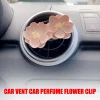 ⁦2 Pcs Pink Auto Air Conditioner Freshener Vent Solid Car Perfume Clip Flower Decor Air Fragrance Smell Diffuser Accessories⁩ - الصورة ⁦5⁩