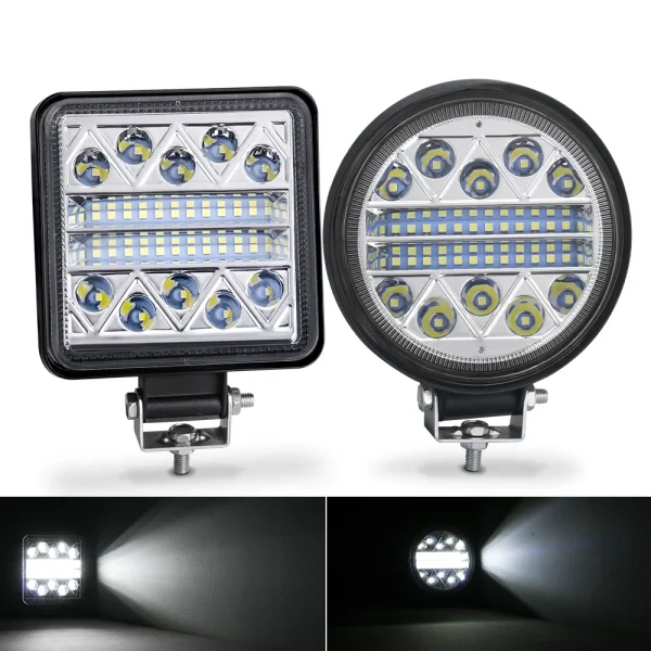 Led Work Light Bar 102W 34 barra Square Round Spotlight DRL Car Light For 4x4 led bar offroad SUV ATV Truck Excavator Strobe 12V