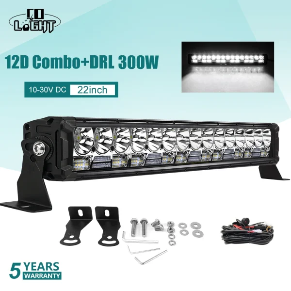 CO LIGHT 12D Led Light Bar 120W 180W 300W 480W 600W 840W Combo DRL For 4x4 Off road ATV UAZ Truck 12V 24V Led Work Lights Barra