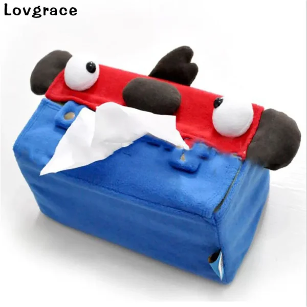 Cartoon Flock Tissue Box Room Car Sofa Hotel Decorative Paper Container Case Wedding Supplies Girl's Boy's Room Decor Gift