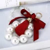 ⁦Fashion Pearl Tassel Keychains Beautiful Bow Key Chain For Womens Girl's Bag Purse Pendant Accessories Wholesale Car Key Ring⁩ - الصورة ⁦3⁩