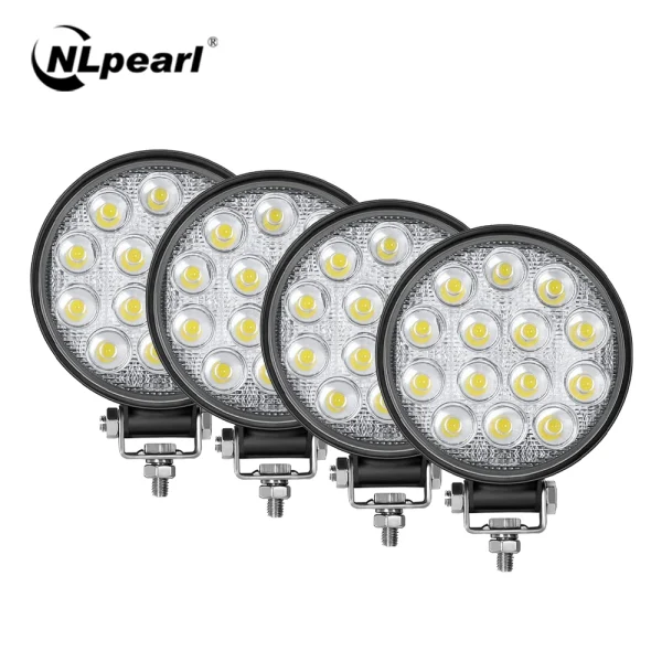 NLpearl 3 Inch LED Work Light 42W LED Bar Spotlight For Car 4x4 Offroad SUV ATV Tractor Boat Truck 12V 24V Barra LED Headlights