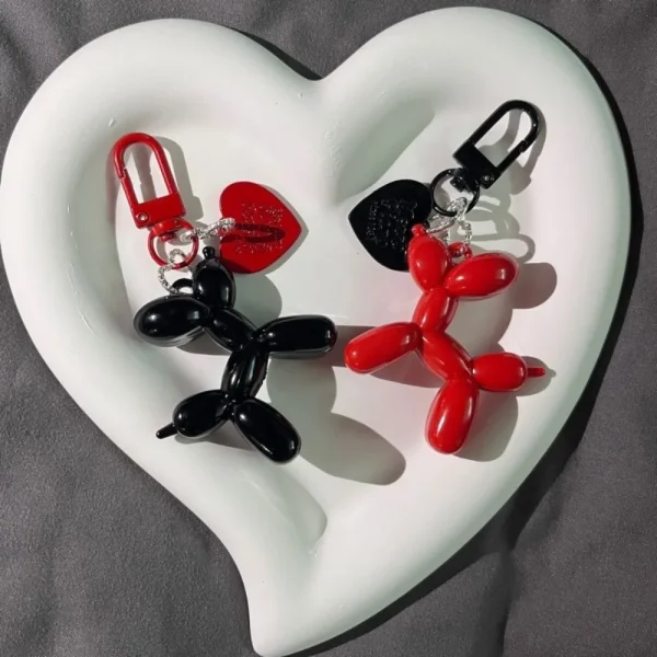 Gothic Keychain Balloon Dog Keychain for Women Bag Pendant Jewelry Trinket Girl's Car Ring Chain Fashion Pendant Y2K Accessories