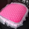 ⁦Fashion Pink Lace Car Seat Cover Velvet Plush Seat Cushion Pad Auto Chair Car Front Seat Protector For Lady Girl Women⁩ - الصورة ⁦6⁩