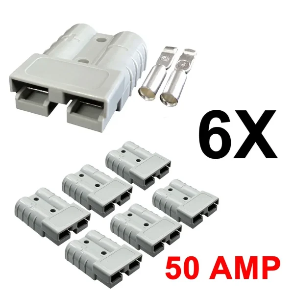 50A Connector For Anderson Style Plug Connectors DC Power Solar Caravan Motorcycle Socket Battery Charging Adapter Accessories