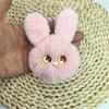 ⁦Cute Handmade Plush Rabbit Ear Keychain Cartoon Decorative Bag Car Keychain Jewelry Doll Doll Girl's Clothing Accessory Pendant⁩ - الصورة ⁦6⁩