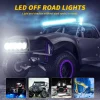 ⁦48W 16 Led 12V 24V LED Light Bar Work Light For Car Tractor Boat Truck 4X4 4WD SUV ATV Off Road Car SUV ATV Barra LED Headlights⁩ - الصورة ⁦2⁩