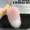 ⁦Natural Fox Fur Key Chains For Women Cute Little Tail Car Keychain Pendant Simple Plush Pendant Girl's Keychains Gifts Ladies⁩ - الصورة ⁦5⁩