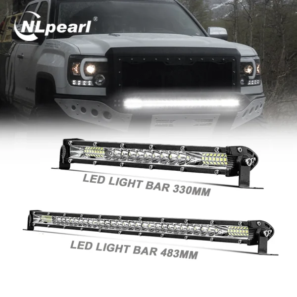 Nlpearl Ultra Slim 13 Inch Led Light Bar Spot Offroad 12V 24V Led Work Light Bar for Jeep Truck Atv Suv Car Led Barra Headlight