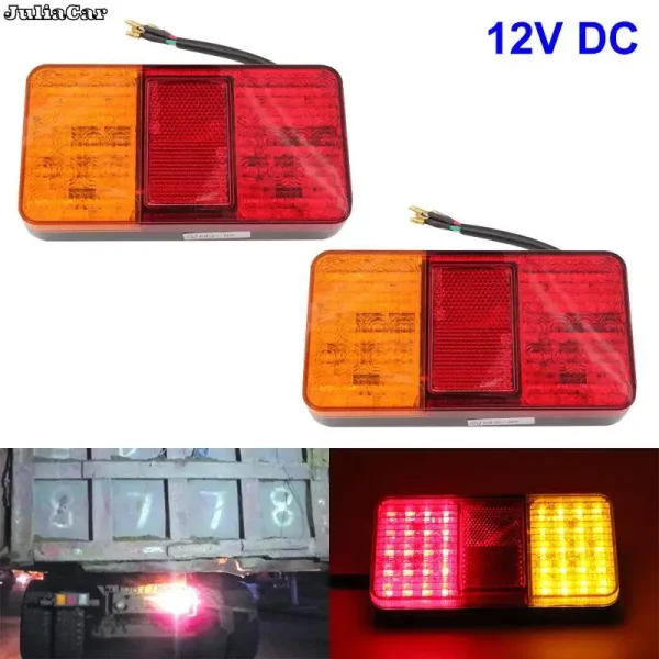 1pc 12V 2W 10 LED Waterproof Car Truck Led Tail Light Warning Tail Lights Lamp For Caravan Truck Boats Turn Signal Lamp