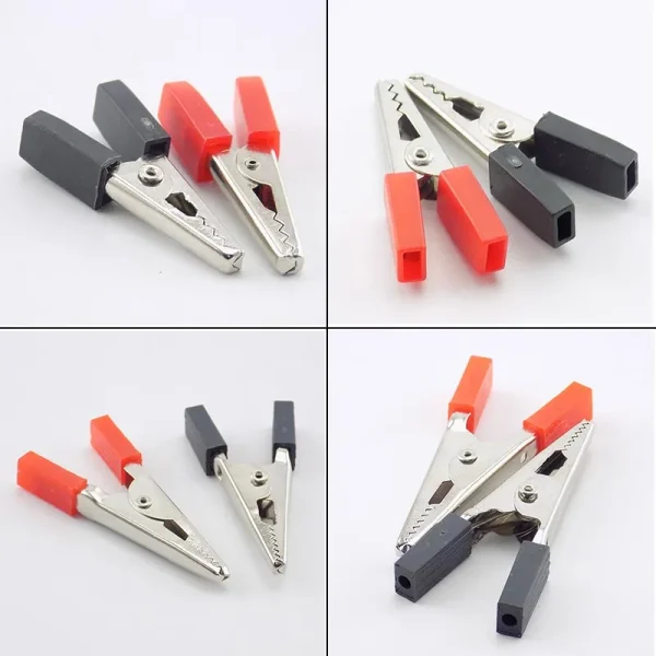 2pcs/1pair Alligator Clips Battery Clip Crocodile Car Caravan Van Battery Test Lead Clips Electrical Tool V27