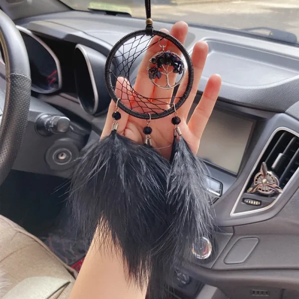 Dream Catcher Car Pendant Feather Creative Interior Rearview Mirror Decor Girl's Gift Wall Pendant Gift Cute Car Accessories