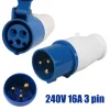 ⁦240V 16A 3 Pin Industrial Waterproof Plugs/Socket Male/Female IP44 2P For Caravan Motorhome Trailer Truck Yacht Home Hardware⁩ - الصورة ⁦2⁩