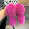 ⁦Real Fox Fur Car Keychain Natural Fur Fox Ball Charm Keychain Women Ins Plush Ball School Bag Hanging Ornaments For Girl'S Gift⁩ - الصورة ⁦5⁩