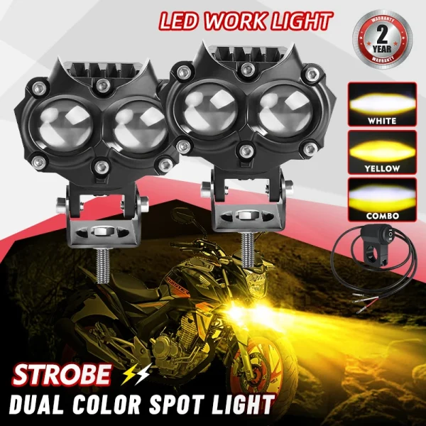 HAOLIDE LED Work Light 6500K 3000K Auto Fog Lamp Motorcycle Truck 4X4 Offroad SUV ATV 4WD 12V 24V Led Driving Spotlight Barra