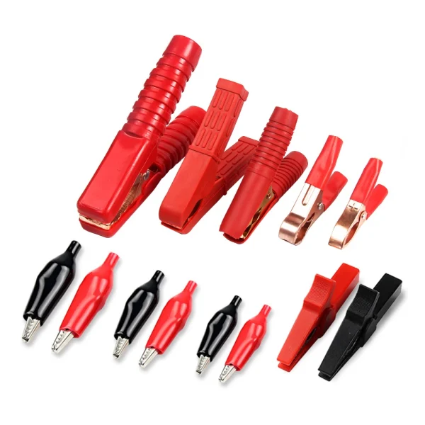 8PCS(4 Pairs) Alligator Clips Pinces Crocodile Clip Car Caravan Van Battery Test Clip Connector Plug Power Alligator Clip Clamps