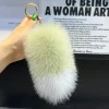 ⁦Natural Fox Fur Key Chains For Women Cute Little Tail Car Keychain Pendant Simple Plush Pendant Girl's Keychains Gifts Ladies⁩ - الصورة ⁦2⁩