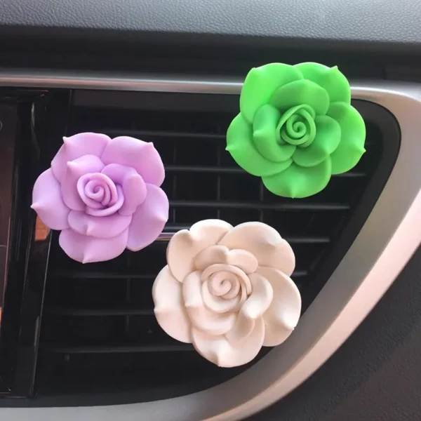 Fashion Camellia Car Vent Perfume Clip Aromatherapy Car Fragrance Decoration (Random Fragrance)