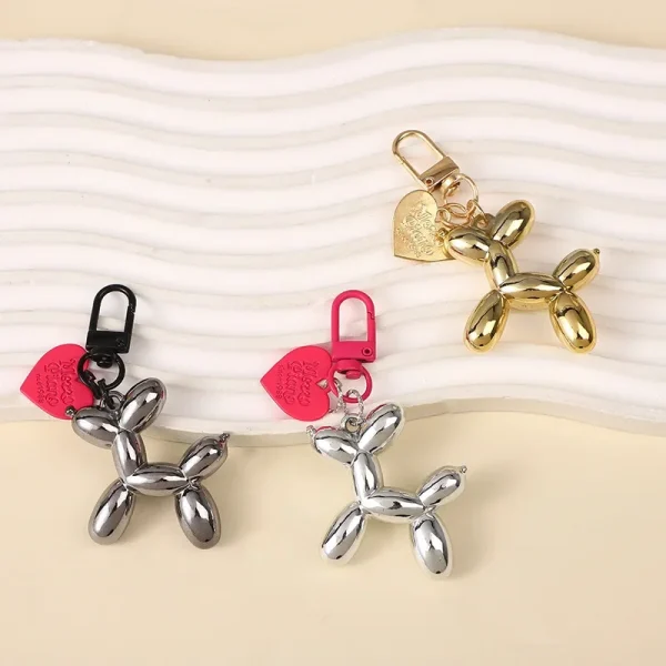 Fashion Keychain Punk Y2K Balloon Dog Keychains for Women Bag Pendant Jewelry Trinket Girl's Car Key Ring Key Chain Accessories