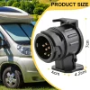 ⁦13 Pin to 7 Pin Towing Adaptor Trailer Caravan Truck Towbar Car Plug Adapter 12V Waterproof Electric Socket Converter Connector⁩ - الصورة ⁦2⁩