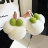 ⁦Cute Real Rabbit Fur Bag Charm for Women Car Keychain Pendant Ins Plush School Bag Hanging Ornaments for Girl'S Gift⁩ - الصورة ⁦3⁩