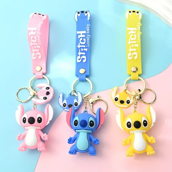 Lilo &Stitch Key Chain Anime car keychain Girl's birthday gift keyring Stitch Toy pendant keychain Giving gifts to boys