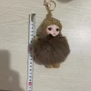 ⁦New girl's cute silicone doll hairball keychain cartoon cute car keychain⁩ - الصورة ⁦2⁩