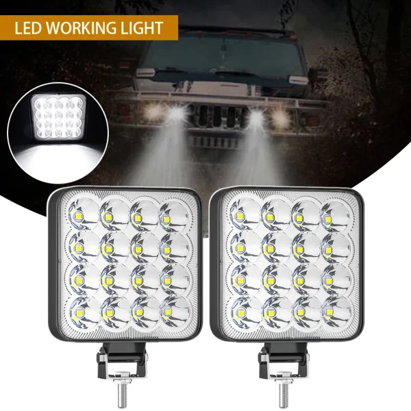 2PCS 48W LED Bar Offroad 4X4 Spotlight 12V 24V Work Light Bar For Jeep Truck Car Tractor SUV ATV Barra LED Headlights