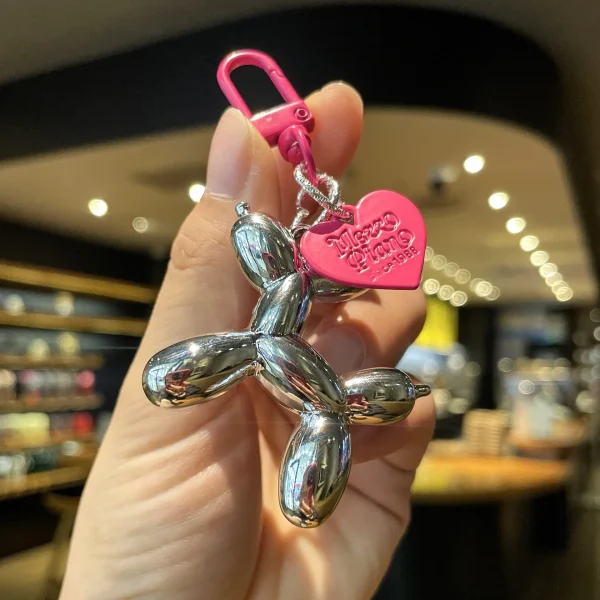 Fashion Keychain Punk Y2K Balloon Dog Keychains for Women Bag Pendant Jewelry Trinket Girl's Car Key Ring Key Chain Accessories