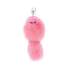 ⁦Real Fox Fur Car Keychain Natural Fur Fox Ball Charm Keychain Women Ins Plush Ball School Bag Hanging Ornaments For Girl'S Gift⁩ - الصورة ⁦6⁩