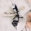 ⁦Scarf Handcrafted Bow Keychain Korean Girl's Bag Pendant Original Designer Car Key Creative Key Ring Accessories Womens Jewelry⁩ - الصورة ⁦3⁩