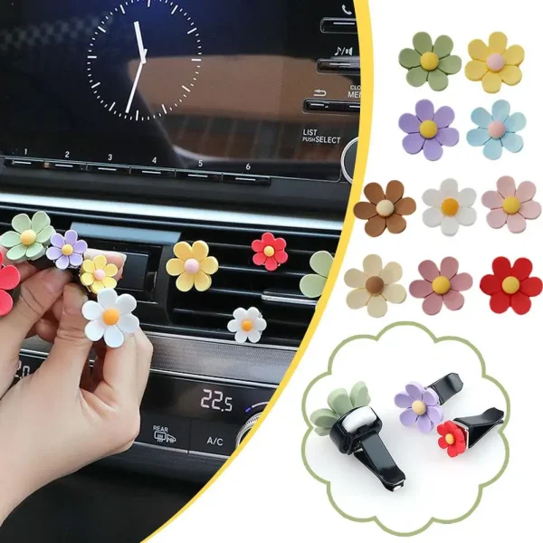 Car Air Conditioning Outlet Perfume Clip Six Flower Aromatherapy Car Supplies Multi-functional Cleaning Air Decorations Car L5V6