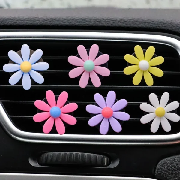 Daisy Flower Car Mounted Aromatherapy Air Outlet Car Air Conditioner Outlet Perfume Fragrance Clip Decoration Clip Women