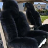 ⁦1 Pcs Car Seat Covers For Sedan SUV Warmer Wool One Piece For Front Seat Thick Quality Fur Cushion Mats Women Pink⁩ - الصورة ⁦6⁩