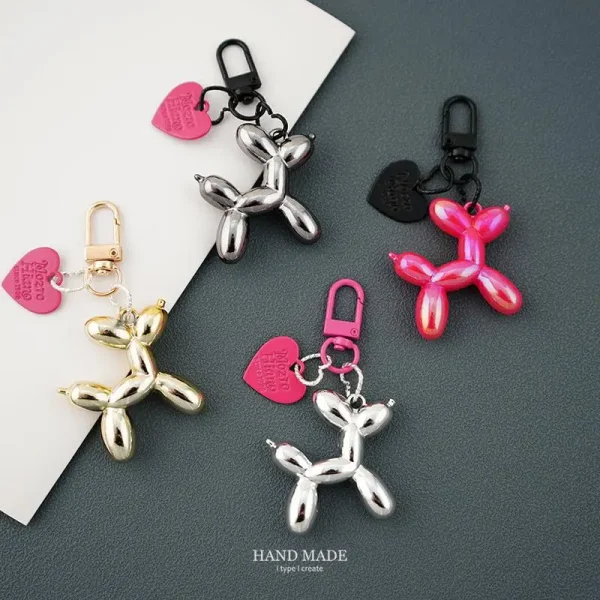 keychain balloons Dog Keychains for Women Bag Pendant Jewelry Trinket Girl's Car Key Ring Key Chain