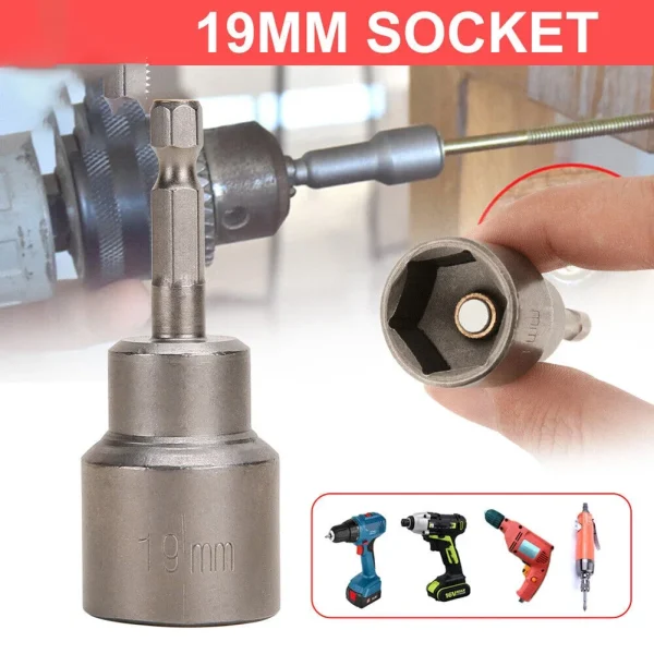 Caravan Leg Winder Hexagon 19mm Socket Adaptor For Drill Impact Driver Tool Car High Quality Repair Parts Hand Drill Bit Adapter