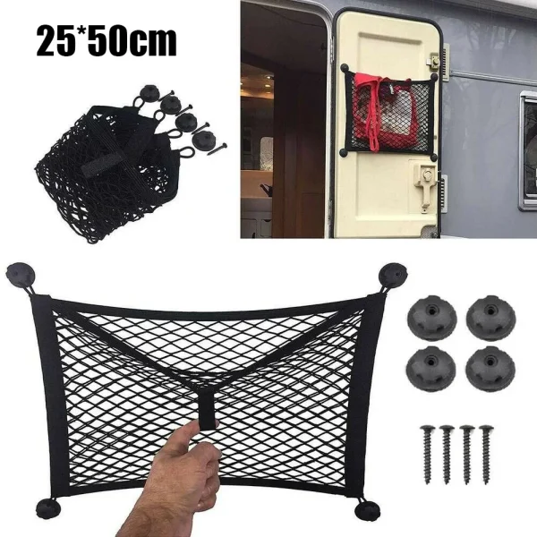 Elastic Storage Net For Cargo Van Motorhome Mobile Home Caravan Boat, Placement Options, Keep Your Space Tidy And Well Organized