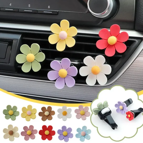 3Pcs/Set Car Outlet Vent Perfume Clips Candy-colored Air Accessories Outlet Flower Car Incense Car Freshener Air Conditioni J2N0