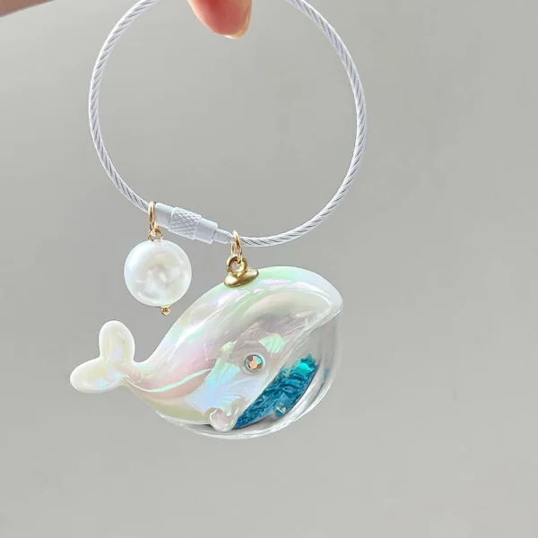 New Fashion Y2K Whale Keychains For Women Laser Whale Bag Pendant Jewelry Cute Glitter Girl's Car Key Ring Key Chain Accessories