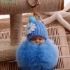 ⁦Kawaii Cute Baby Kid Flush Doll Soft Fluff Small Gift Present Keychain Key Ring Decoration Car Decoration for Women/ Girl's Bag⁩ - الصورة ⁦5⁩