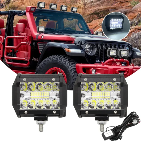 60W 4INCH LED Waterproof Work Light LED Bars Spot Flood Beam Driving barra led 4x4 off road Boat Car Tractor Light Truck 12V 24V