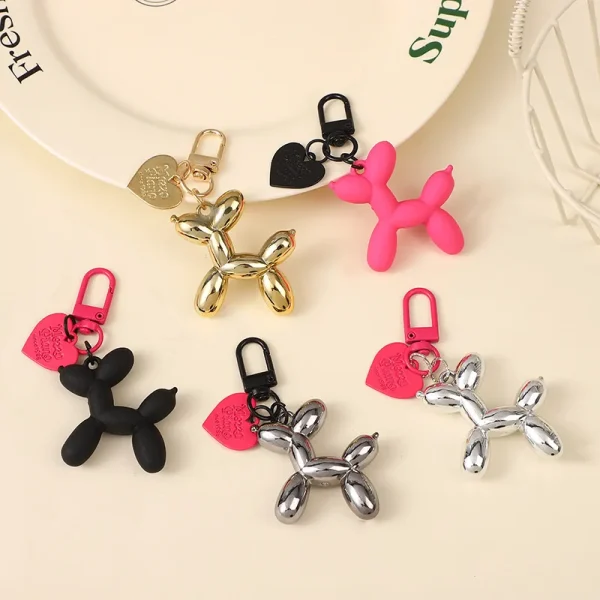 Cute Cartoon Y2K Style Balloon Dog Keychains Acrylic Couple Car Key Chains Girl's Book Bag Satchel Pendant Jewelry Accessories