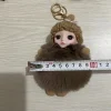 ⁦New girl's cute silicone doll hairball keychain cartoon cute car keychain⁩ - الصورة ⁦3⁩