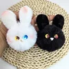 ⁦Cute Handmade Plush Rabbit Ear Keychain Cartoon Decorative Bag Car Keychain Jewelry Doll Doll Girl's Clothing Accessory Pendant⁩ - الصورة ⁦2⁩