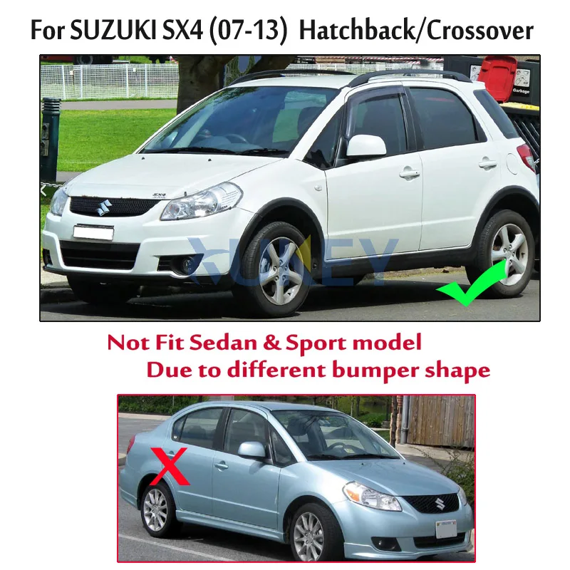 مجموعة واقيات الطين للسيارة Suzuki SX4 Hatch 2007 - 2013 واقيات الطين مصبوبة واقيات الطين واقيات الطين والدرابزين الأمامي والخلفي