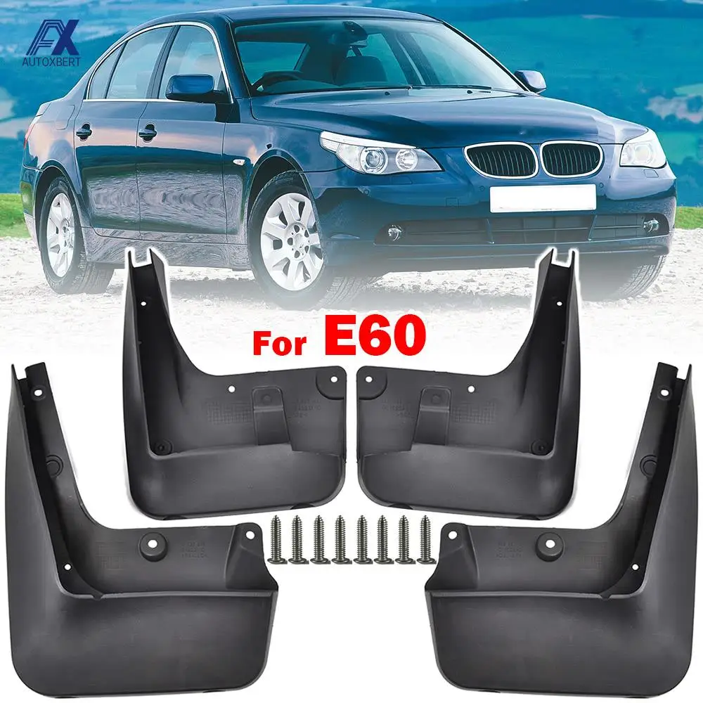 اللوحات الطين سيارة لسيارات BMW 5 Series, E60, 4dr, صالون, سيدان, 2004-2010, سبلاش الحرس, واقيات الطين, الجبهة الخلفية, 2005, 2006, 2007, 2008, 2009, 4 قطعة
