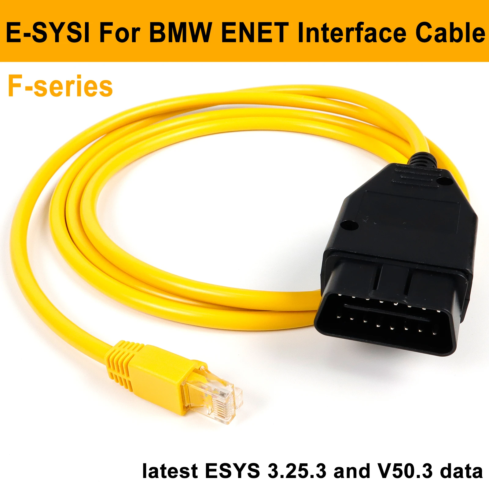 كابل بيانات ENET لـ BWM ENET ICOM ترميز إيثرنت إلى OBD واجهة كابل تشخيص السيارة لسيارات BMW F-series فرشاة أداة بيانات مخفية